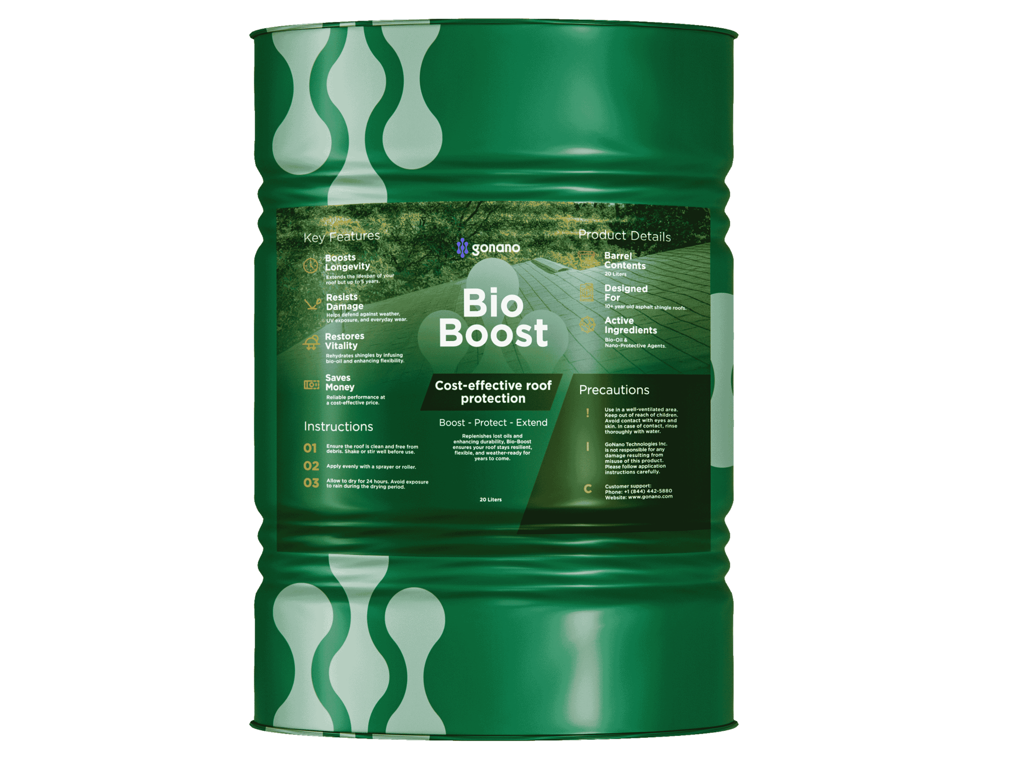 Produit Bio-Boost pour nettoyer et préparer les bardeaux avant traitement